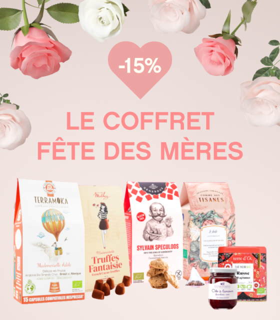 Le Coffret de la fêtes mères (composé de : café, confitures, biscuit, thé, chocolat)