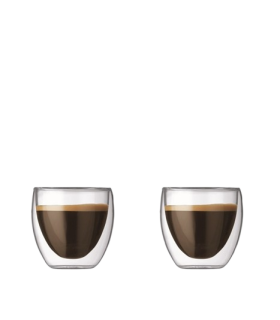 Tasses à café double parois - Set de 2 verres BODUM PAVINA - 8CL