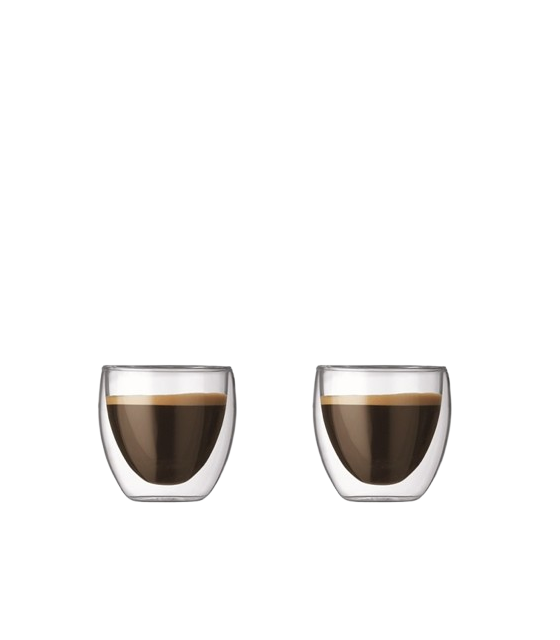 Tasses à café double parois - Set de 2 verres BODUM PAVINA - 8CL