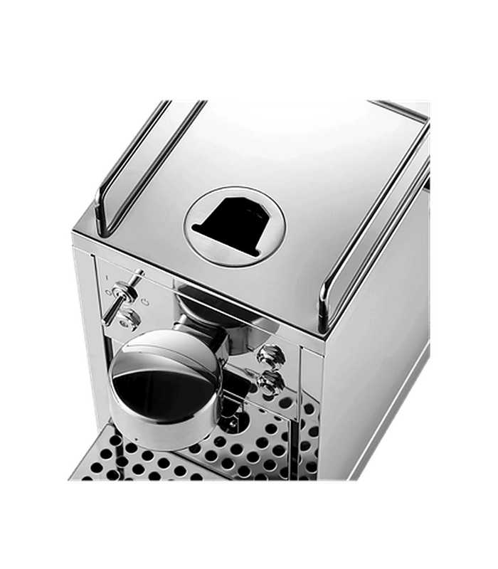 Sjöstrand The Original détail insertion capsule et commandes inox