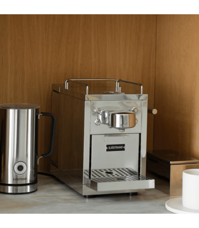 SJÖSTRAND THE ORIGINAL – MACHINE À CAFÉ CAPSULES COMPATIBLE NESPRESSO® – ACIER INOXYDABLE +24 capsules offertes