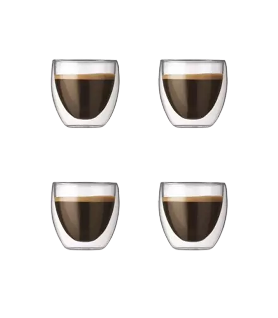 TASSE DOUBLE PAROI SET 4 VERRES 0.08L