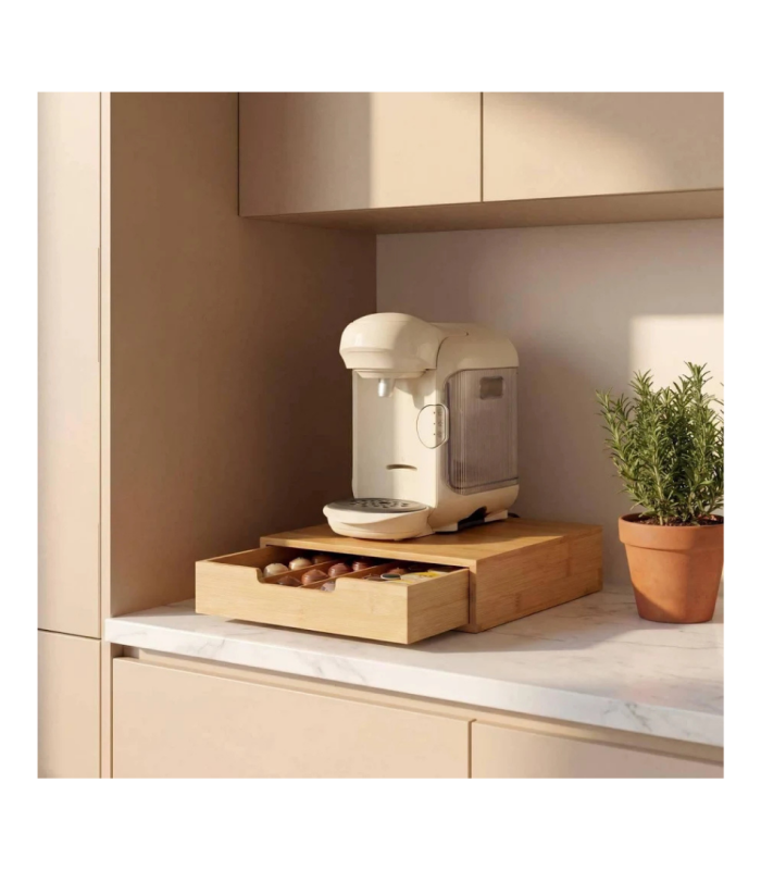 Tiroir range-capsules ou dosettes - bambou
