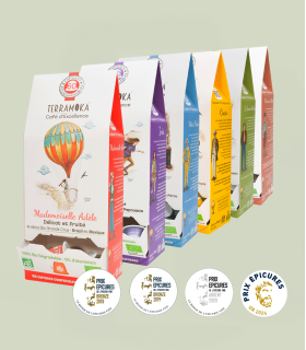 Coffret Découverte 6 Cafés Bio - 360 Capsules Compostables Compatibles Nespresso®