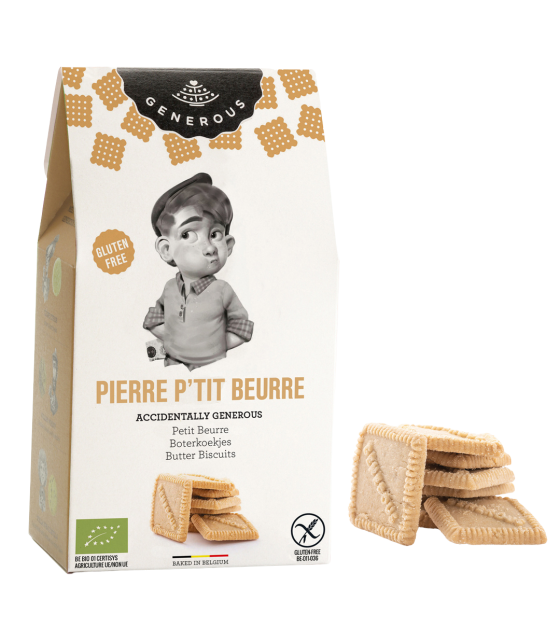 Découvrez notre recette gourmande de biscuit bio et sans gluten au beurre, Pierre Ptit Beurre.