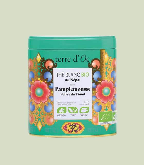 Thé Bio Blanc du Népal au pamplemousse, terre d'oc, kusmi tea