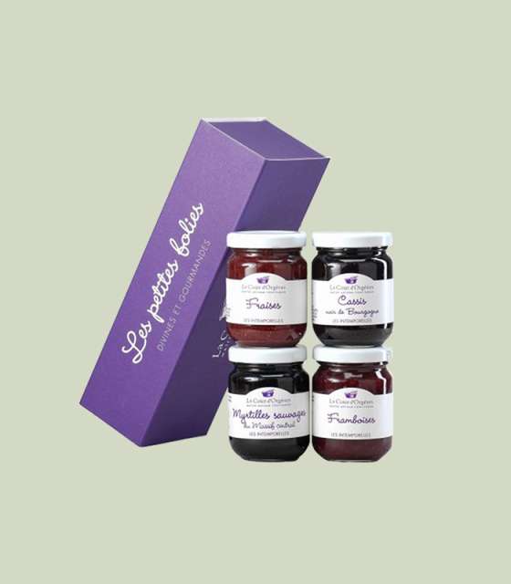 Découvrez notre coffret Rouge Les petites folies avec les confitures gourmandes.